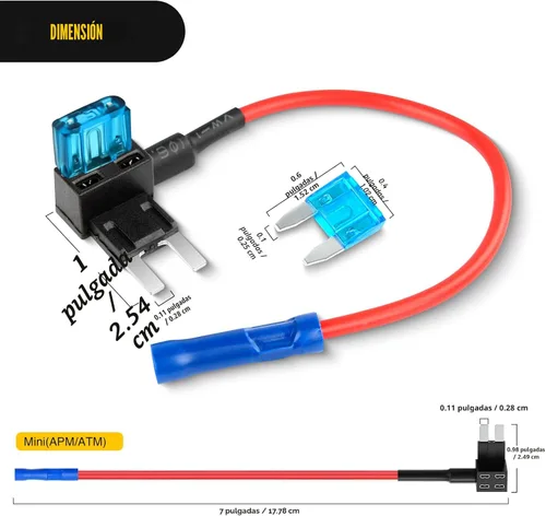 Miniatura 7 de Nilight Portafusibles para añadir a un circuito, adaptador de llave de fusible Mini ATM APM Blade, paquete de 10, 2 años de garantía 10 piezas mini