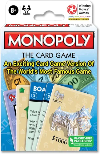 Miniatura 2 de Winning Moves Monopoly The Card Game Games USA, versión de juego de cartas estilo Rummy del juego más famoso del mundo para 2 a 4 jugadores, a