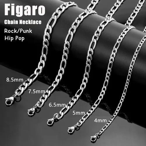 Miniatura 2 de SANNYRA Figaro - Collar de cadena de acero inoxidable para hombres y mujeres