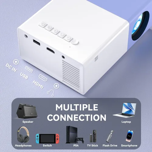 Miniatura 3 de Mini proyector con WiFi, proyectores portátiles de película HD de 1080P, compatible al aire libre con teléfono/tableta/computadora portátil/TV