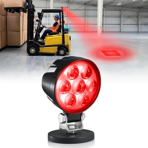 Miniatura 9 de Luz de seguridad LED para montacargas azul con foco y montaje magnético, voltaje amplio DC10–80V, IP68 impermeable, carcasa de aluminio, advertencia