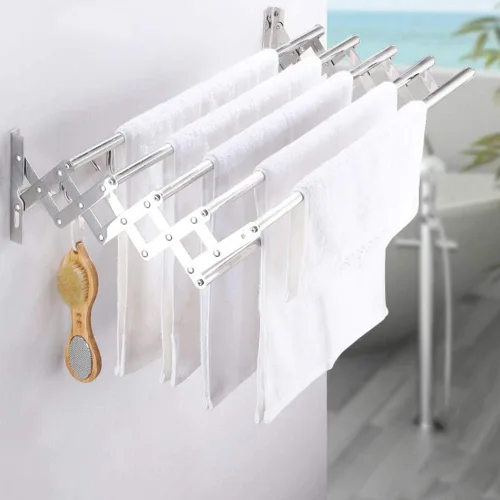 Miniatura 8 de Stainless Steel Retractable Towel Rack Bathroom Organizer Home Hotel Use