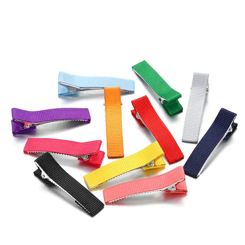 Miniatura 17 de 10 unids/lote plana de una sola punta de metal cocodrilo dientes clip de pelo pasadores color caramelo horquillas para bricolaje joyería base Negro
