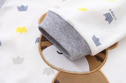 Miniatura 3 de Hikido Mameluco cómodo para bebé con lindo estampado de dibujos animados, paquete de 2 mamelucos de algodón para uso diario