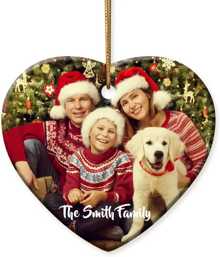 Miniatura 12 de Adornos de Navidad personalizados para perros 2025 – Adornos de foto de mascota personalizados para decoraciones de árboles de Navidad, adorno