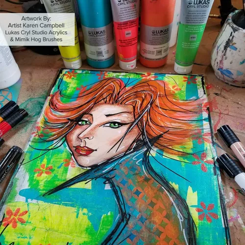Miniatura 2 de Lukas CRYL Studio Artist - Pintura acrílica para artista, blanco titanio, tubo de 125 ml - Pinturas acrílicas de alto pigmento para pintar