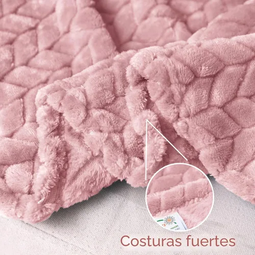 Miniatura 6 de Exclusivo Mezcla Manta de forro polar para sofá, manta de franela jacquard suave y acogedora de 50 x 70 pulgadas, ligera, mullida y cálida para Rosa