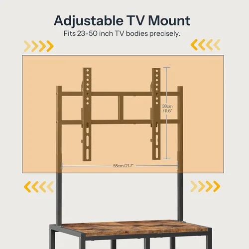 Miniatura 5 de HOOBRO Soporte de TV pequeño con ruedas y soporte para televisores de 50 pulgadas, soporte móvil de TV móvil con estantes de almacenamiento, pequeño