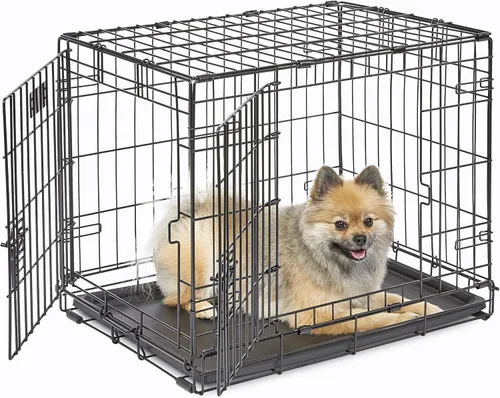 Miniatura 6 de MidWest Homes for Pets Kit de inicio de jaula iCrate de doble puerta, paquete de jaula para perros de 24 pulgadas para razas pequeñas, incluye Negro