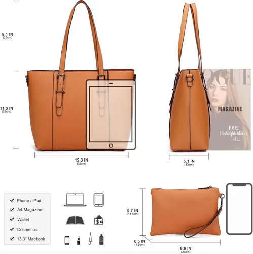 Miniatura 4 de Bolsas estilo cartera y bolsos estilo tote y de hombro para mujer con asa superior.