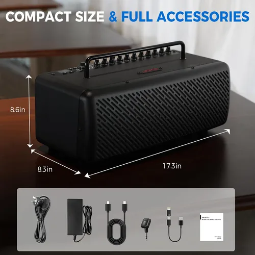 Miniatura 8 de JOYO Amplificador de Guitarra de Escritorio Portátil de 40W, Amplificador de Guitarra Combo Profesional, Transmisión en Vivo y Grabación con 8