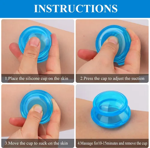 Miniatura 4 de Conjuntos de terapia de ventosas de silicona, kit de ventosas para terapia de masaje,Copa anticelulitis, para reducción de celulitis, dolor