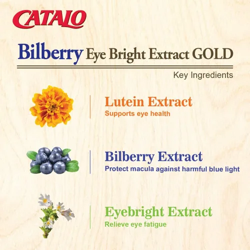 Miniatura 4 de CATALO Bilberry Eyebright Extract Gold - para la fatiga y la visión borrosa - Vitaminas oculares con arándano luteína y zeaxantina suplementos