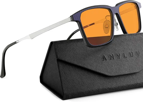 Miniatura 30 de ANYLUV Gafas de luz azul para hombre Gafas de bloqueo de luz azul: gafas ligeras de luz azul de fibra de carbono antifatiga regalo