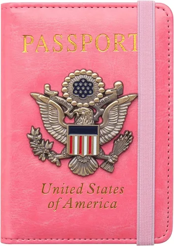 Miniatura 15 de Funda para pasaporte de alta calidad para viajes, con bloqueo RFID, delgada, duradera y apta para viajes, cartera para pasaporte mantiene tus