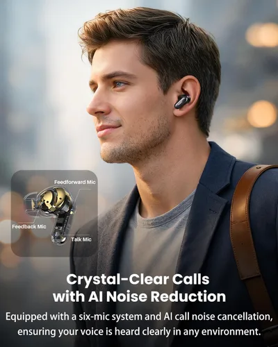 Miniatura 8 de TOZO NC20 Pro Auriculares inalámbricos con cancelación activa de ruido con pantalla táctil inteligente, audio LDAC de alta resolución, graves