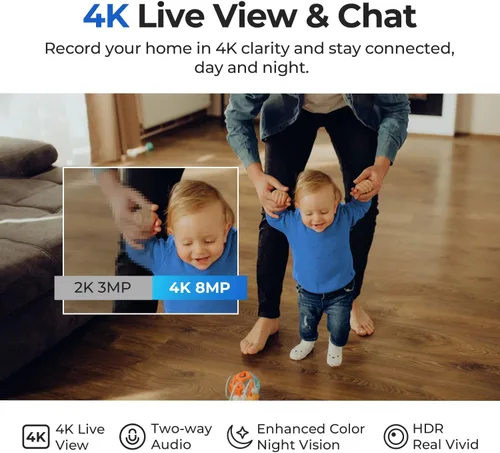 Miniatura 3 de IMILAB Cámara de seguridad 4K 8MP para interiores, cámara de visión de 360° para mascotas/perros/bebé con aplicación Xiaomi Home, cámara
