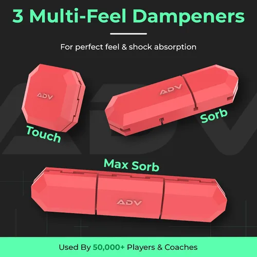 Miniatura 2 de ADV Tennis Amortiguador con tacto personalizado, paquete de 3, amortiguador de raqueta para reducir la vibración, aliviar los síntomas de lesiones