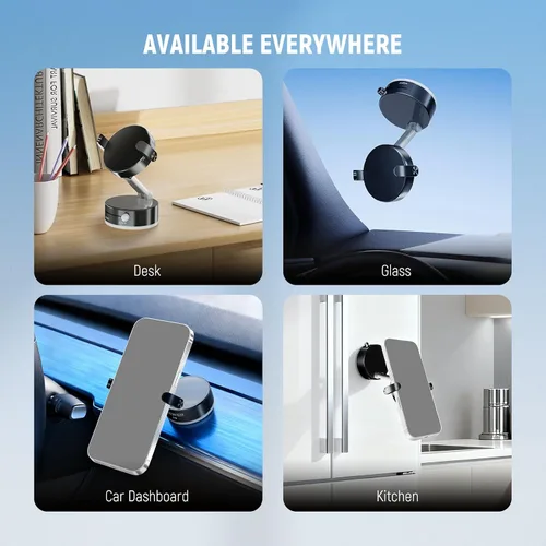 Miniatura 5 de NEEWER Versión de nivel de entrada, soporte magnético para teléfono celular, soporte plegable con ventosa al vacío para tu parabrisas de automóvil