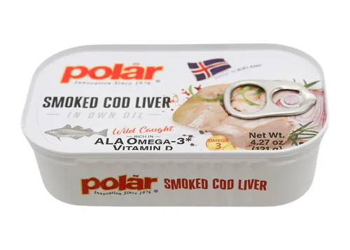 Miniatura 7 de MW Polar Hígado de bacalao ahumado en aceite, 4.27 onzas, capturado en la naturaleza, rico en omega-3, listo para comer, mariscos de alta calidad