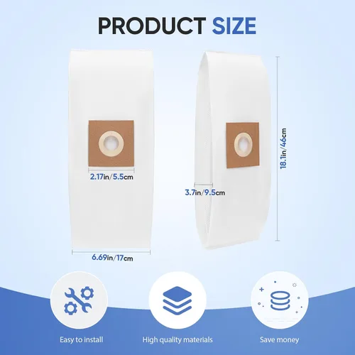 Miniatura 3 de Paquete de 12 bolsas de vacío con filtro tipo Y para aspiradoras Hoover WindTunnel de estilo vertical Y, Z, YZ, repuesto para piezas 4010100Y