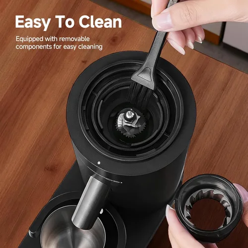 Miniatura 8 de AAOBOSI Molinillo inalámbrico de granos de café con 60 ajustes de molienda, temporizador ajustable de 98 segundos y rebaba cónica, antiestático