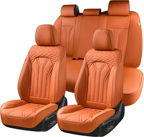 Miniatura 30 de FLORICH Fundas de asiento para automóviles, fundas de asiento impermeables, fundas de asiento de cuero para automóvil, paquete de 2, protector