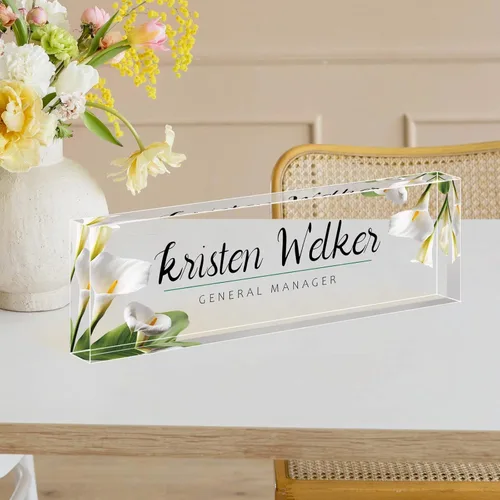 Miniatura 24 de Placa de nombre de escritorio personalizada, placas de identificación de vidrio acrílico personalizadas para escritorios, placa de identificación