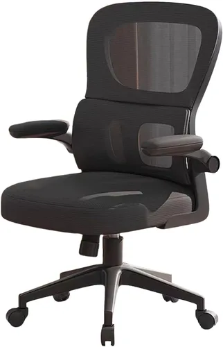 Miniatura 13 de Ergonomic Swivel Gaming Chair High Back Mesh Computer Desk Office Chair with Flip-Up Armrests and Elastic Lumbar Support, Space-Saving Design for C