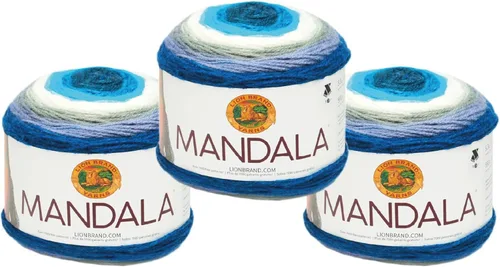 Miniatura 68 de Lion Brand Yarn Mandala - Hilo multicolor para ganchillo,tejido y manualidades, color Liger, 1770 pies, paquete de 1 unidad