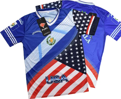 Miniatura 3 de Fury Camiseta de fútbol con la bandera de Guatemala y Estados Unidos - Camiseta Guatemala - Camiseta Guatemala Jersey HombresHombreMujerUnisex