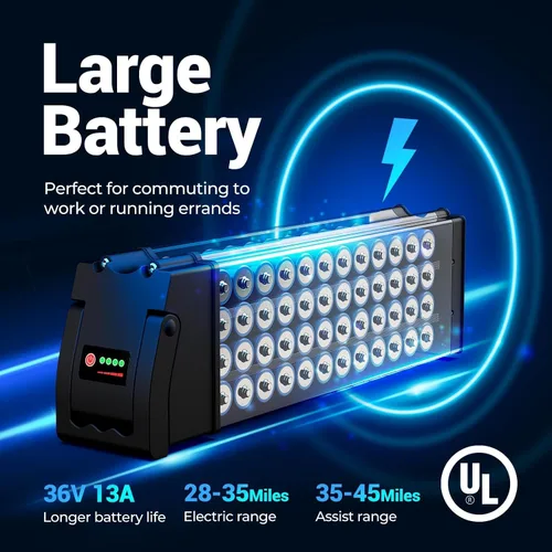 Miniatura 3 de Geemax - Triciclo eléctrico para adultos, 20 pulgadas x 4.0 con neumáticos de grasa, pico de 500 W, 15 MPH, 36 V, 13 Ah, batería de litio