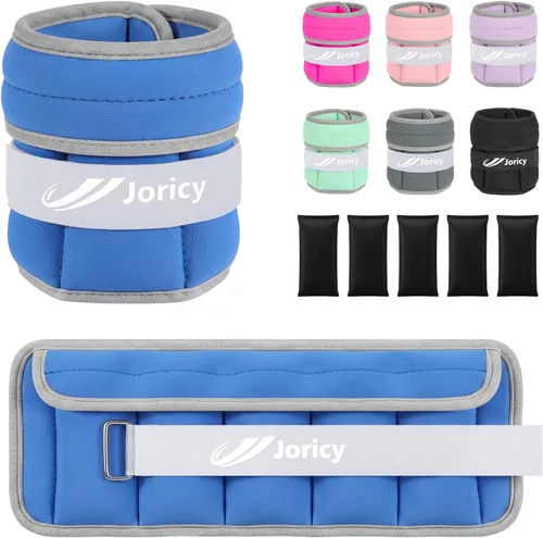 Miniatura 8 de Pesas de tobillo ajustables para mujeres y hombres, un par de pesas de 1-3/4/5/6/8/10/20 libras con bolsas de arena extraíbles y ajuste seguro