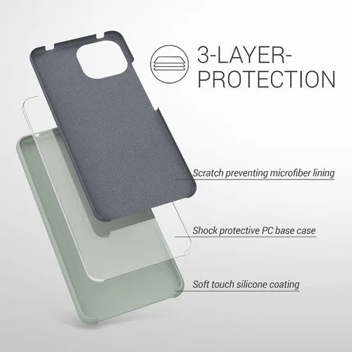 Miniatura 2 de kwmobile Funda compatible con Xiaomi 11 Lite (5G) NE/Mi 11 Lite (5G) - Funda de silicona TPU con acabado suave - Gris Verde