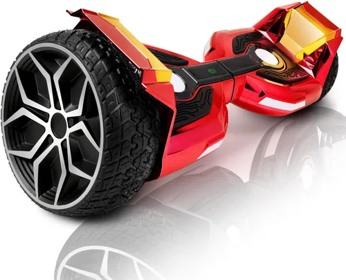 8.5” All Terrain Hover Board, Off Road Self Balancing Scooter with Bluetooth and LED Lights, UL2272 Safety Certified Rojo