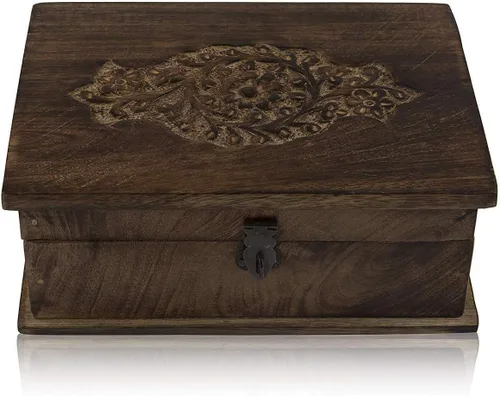 Miniatura 9 de Grandes ideas de regalo de cumpleaños, caja de joyería decorativa hecha a mano con cerradura y llave, organizador de joyas, caja de recuerdos, caja