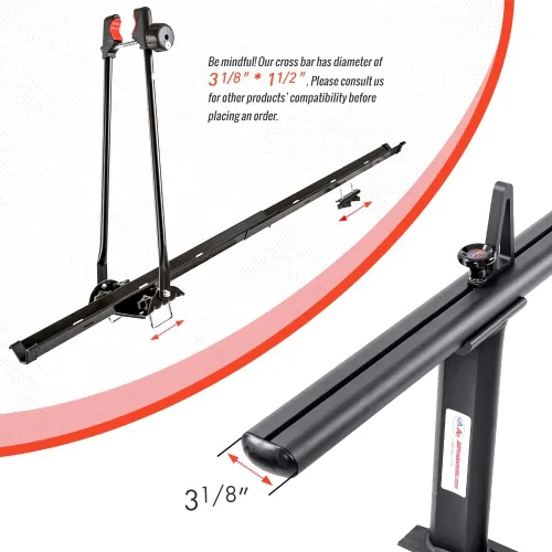 Miniatura 3 de Modelo APX2502-BLK - Escalera de aluminio para camioneta de perfil bajo con topes de carga