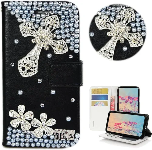 Miniatura 43 de Bling Wallet - Funda para teléfono compatible con Samsung Galaxy Z Fold 3 5G, elegante, hecha a mano, 3D, hecha a mano, ballet, pintalabios, tacón