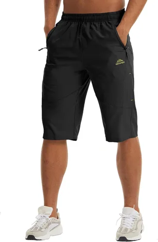 MAGNIVIT Pantalones cortos de senderismo 34 para hombre, por debajo de la rodilla, de secado rápido, para trabajo al aire libre, con bolsillos con