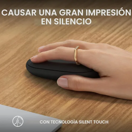 Miniatura 5 de Logitech Pebble Mouse 2 M350s Slim Bluetooth Ratón inalámbrico, portátil, ligero, botón personalizable, clics silenciosos, fácil de cambiar