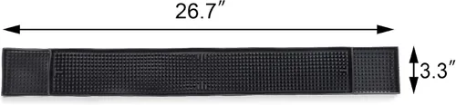 Miniatura 3 de New Star Foodservice 48438 Tapete de servicio de barra de goma para encimera, 26.5 x 3.25 pulgadas, negro