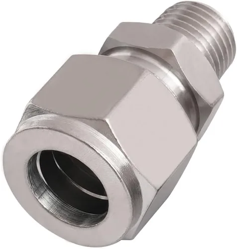 Acoplamiento de compresión de acero inoxidable 304 para conectar tubo de 1/2 pulgada de diámetro exterior x rosca macho NPT de 1/4 pulgada, para