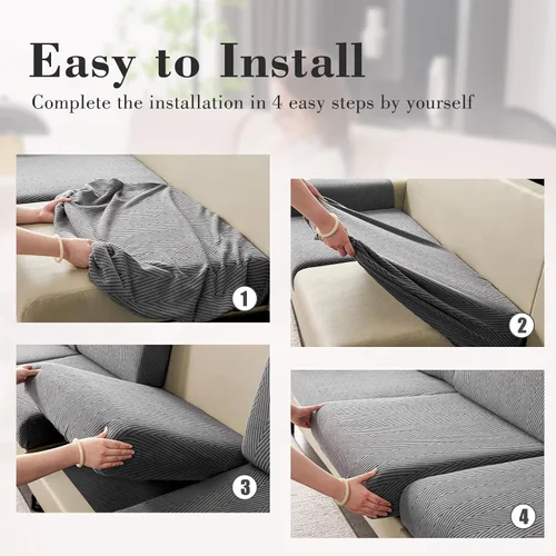 Miniatura 8 de Fundas de cojín para sofá seccional, fundas de asiento elásticas resistentes al desgaste para sofá individual, fundas protectoras lavables