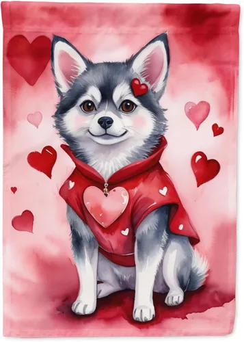 Miniatura 179 de Caroline's Treasures DAC5292CHF - Bandera de Border Collie My Valentine House para porche, grande, con manga para porche, para colgar en la pared
