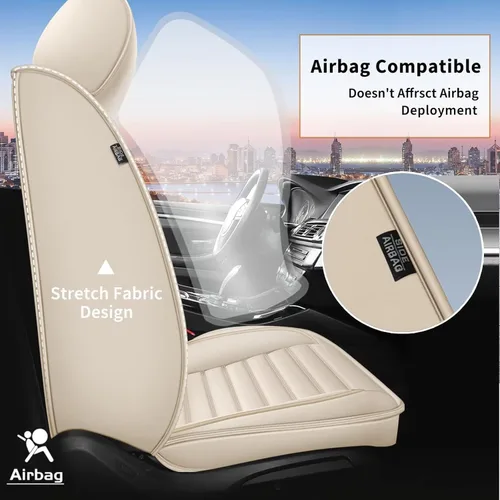 Miniatura 5 de IKABEVEM Fundas de asiento de automóvil para GMC Acadia 2017-2024, impermeable, de piel sintética, compatible con bolsa de aire