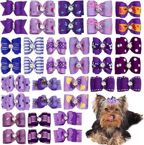 Miniatura 11 de PET SHOW Mixed Styles - Lazos para el pelo para perros pequeños con bandas de goma, accesorios de aseo para mascotas, gatos, cachorros, color rosa