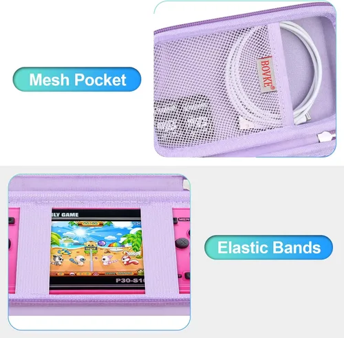 Miniatura 4 de BOVKE Funda de transporte para juego de mano WELLST·G - 220 videojuegos retro precargados, mini organizador de almacenamiento portátil electrónico