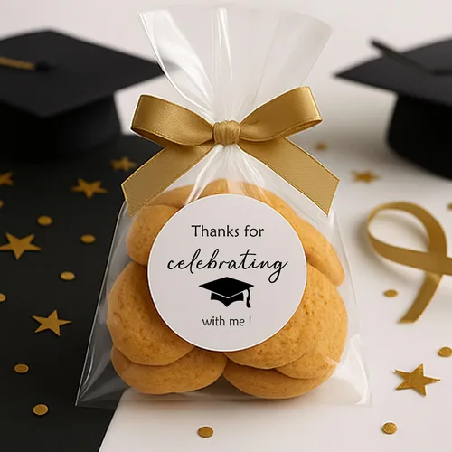 Miniatura 8 de 60 calcomanías de graduación – Thanks for Celebrating with Me Calcomanías adhesivas decorativas para recuerdos de fiesta de graduación