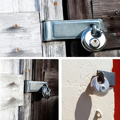 Miniatura 7 de Cerradura de disco para unidad de almacenamiento, candados con llave de 2-3/4 pulgadas, bloqueo de disco de acero inoxidable resistente, cerraduras