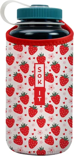 Miniatura 11 de Sok It BotlSok Funda para botella de agua con cubierta de neopreno aislante (Floral abstracto, se ajusta a CamelBak o Nalgene de 12 onzas)